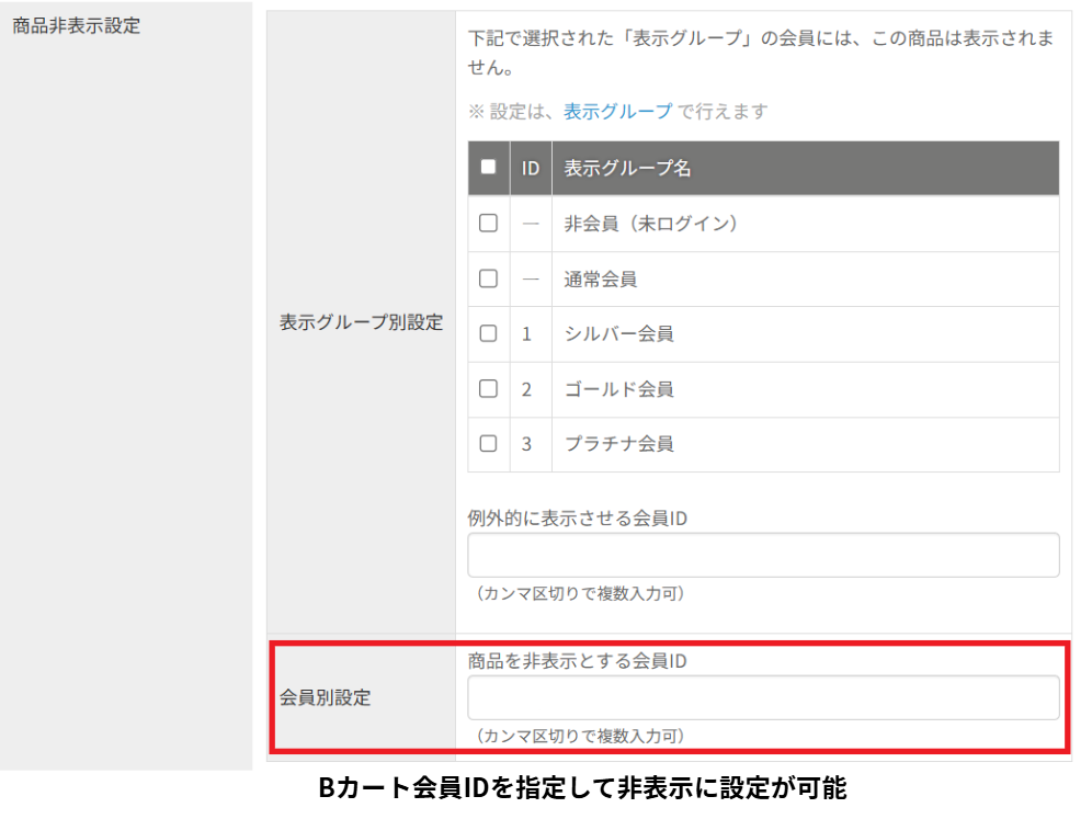 会員別表示設定