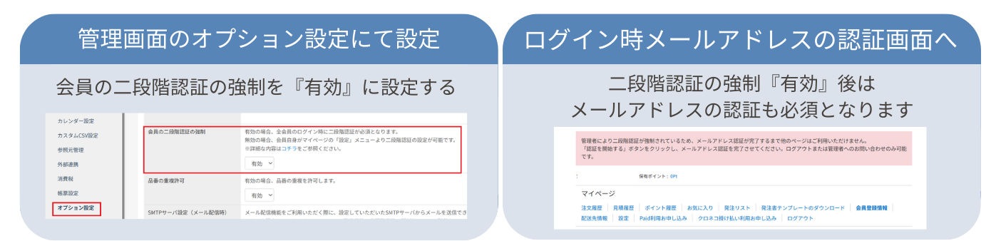 二段階認証の強制有効時の挙動について